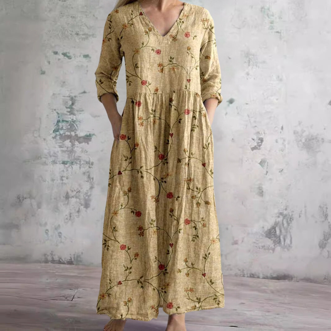 CM | Vestido maxi floral atemporal