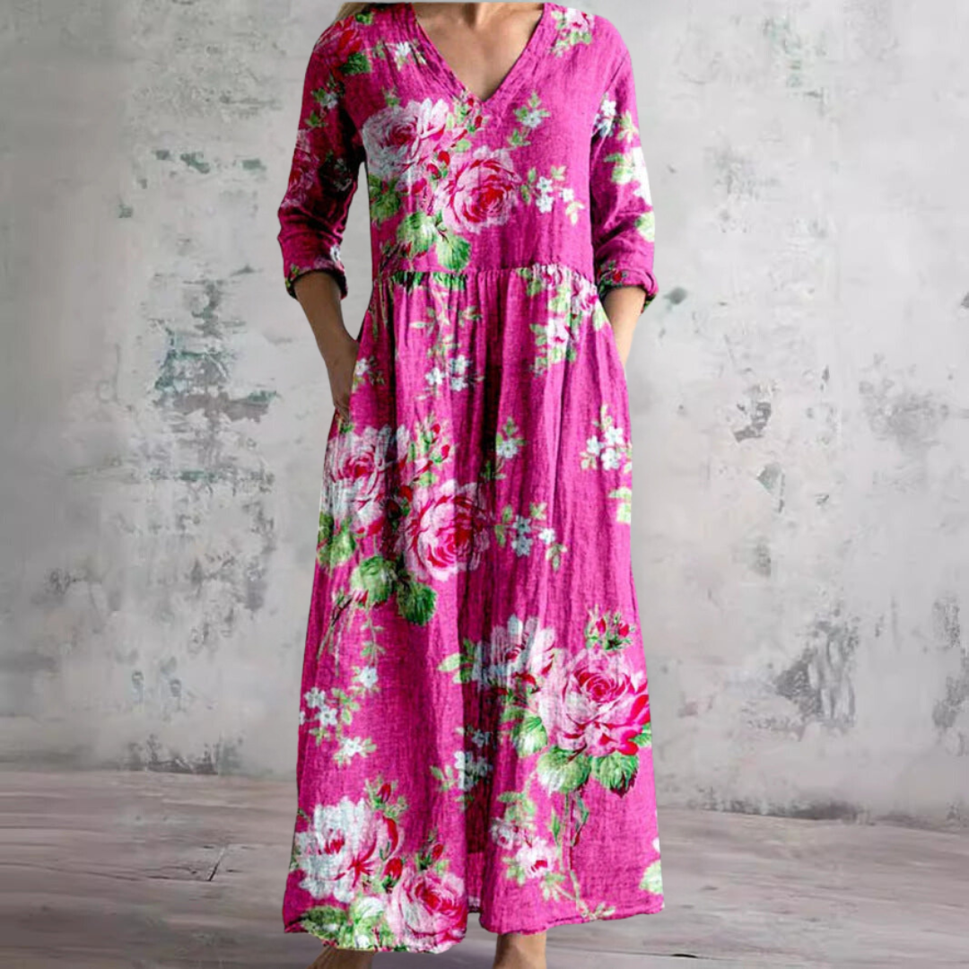 CM | Vestido maxi floral atemporal
