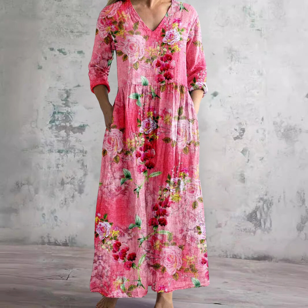 CM | Vestido maxi floral atemporal