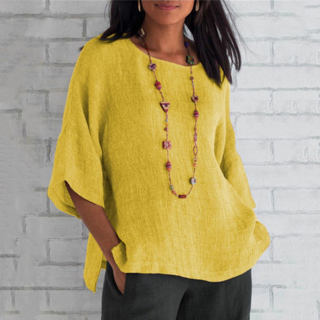 CM | Blusa Casual de lino para llevar a diario Adecuada para mujeres