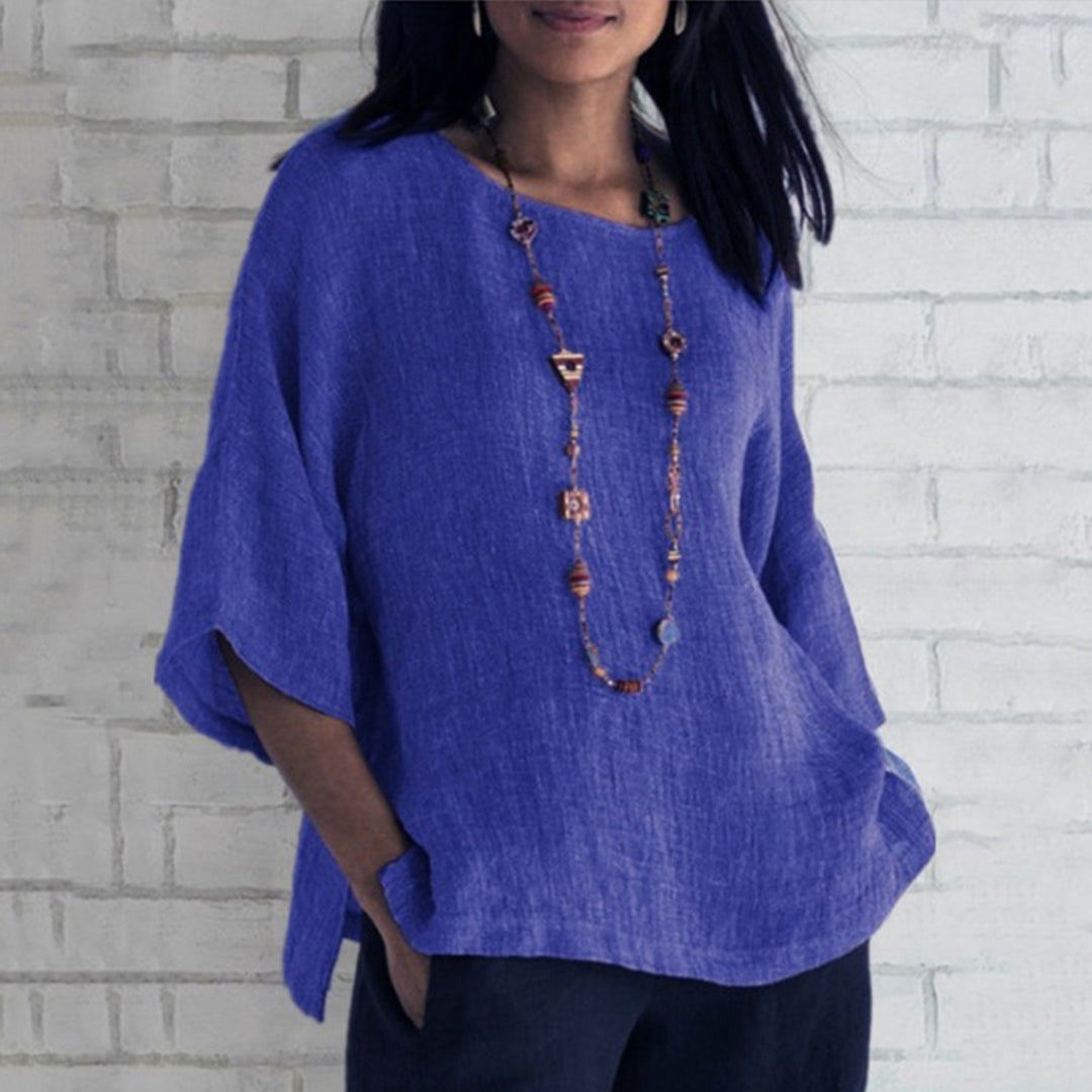 CM | Blusa Casual de lino para llevar a diario Adecuada para mujeres