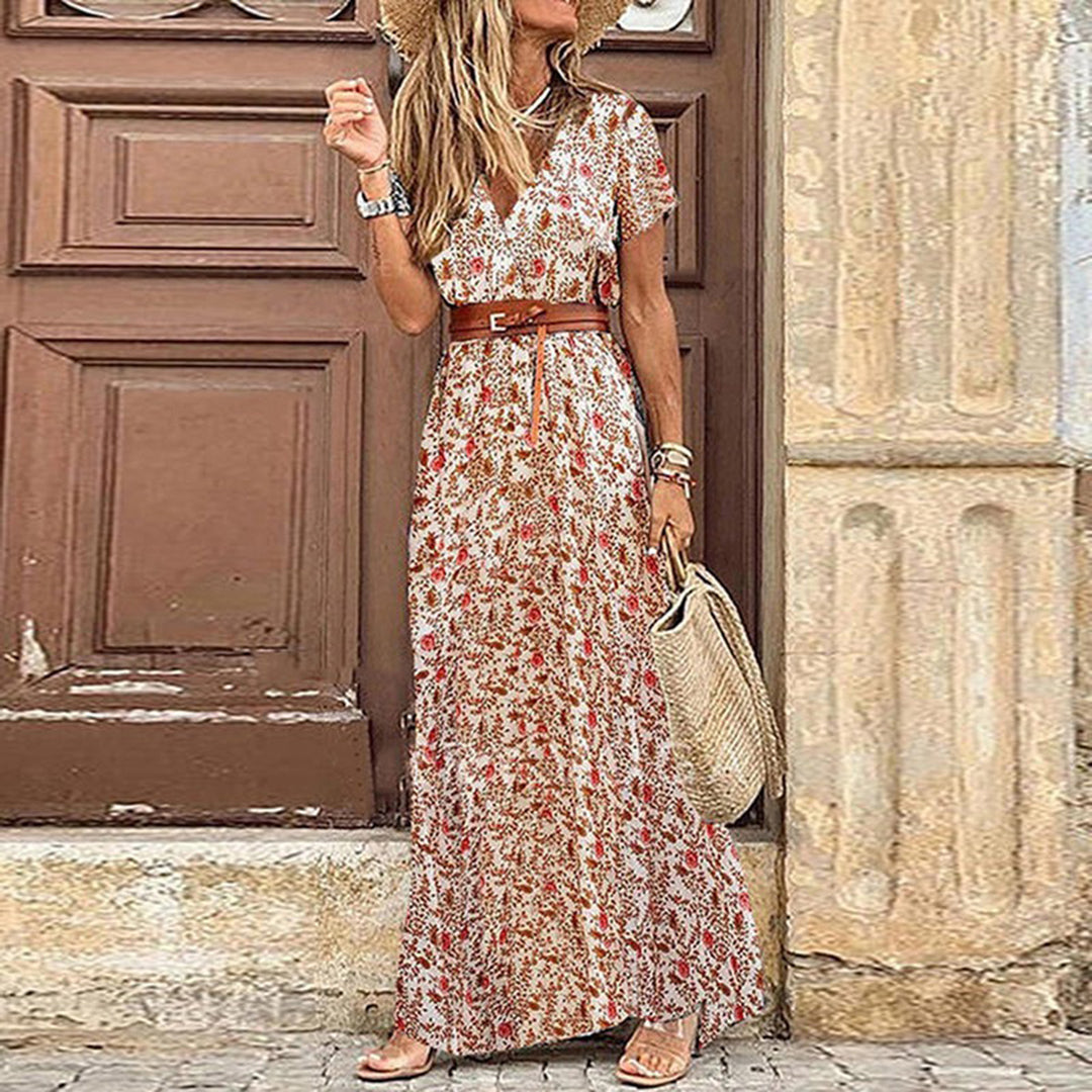 CM | Vestido maxi boho con cinturón