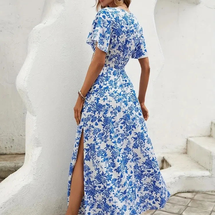 CM | Mujeres Boho Imprimir Mini Vestido Verano Elegante Sin Mangas Sundress