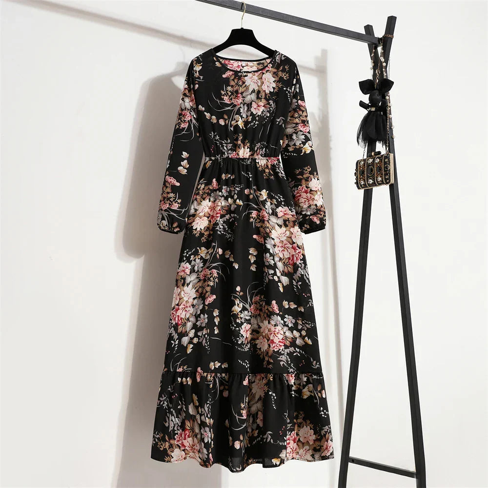 CM | maxi vestido bohemio primavera verano con estampado floral