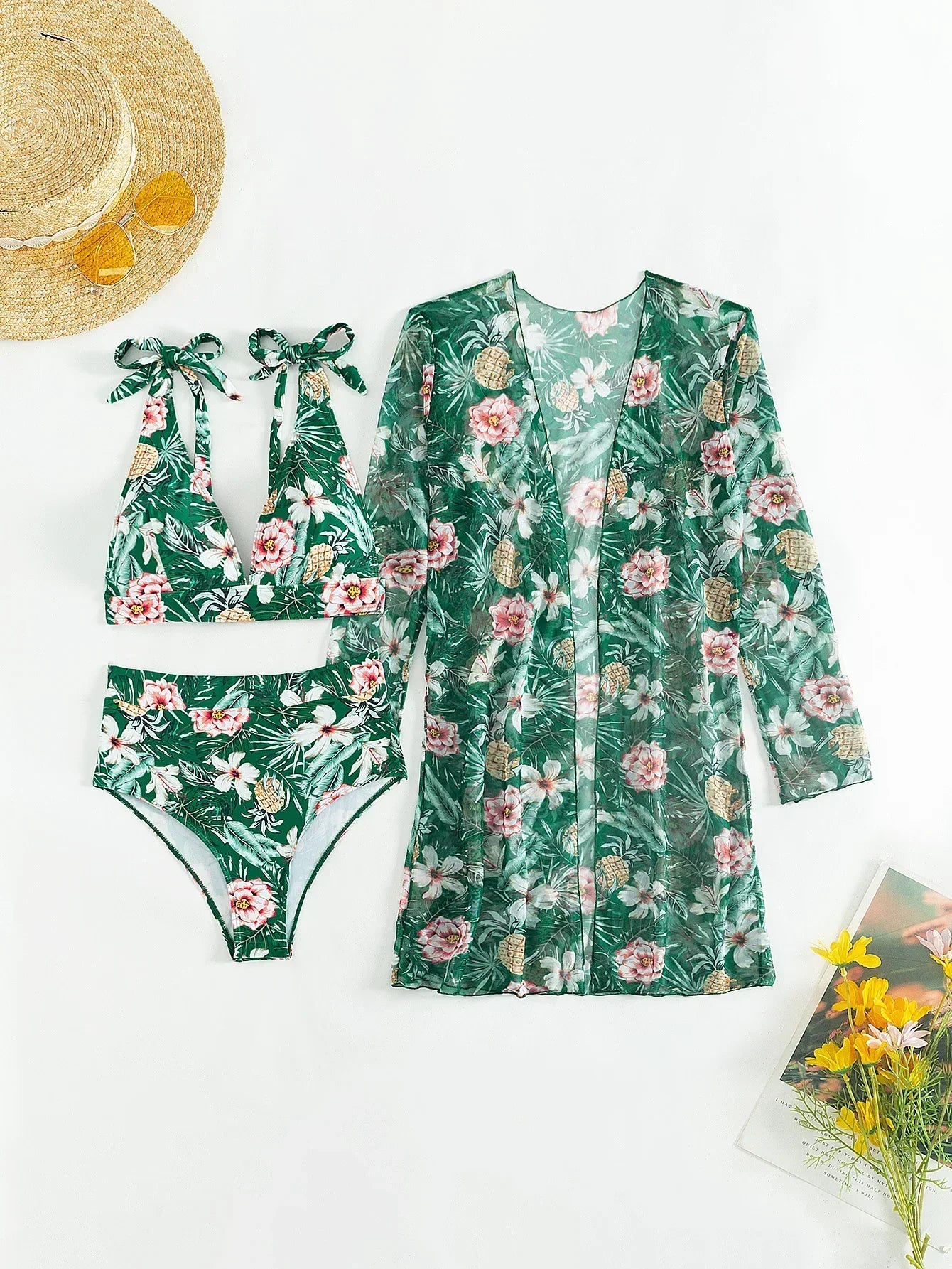 CM | Bikini sexy con estampado floral y superposición