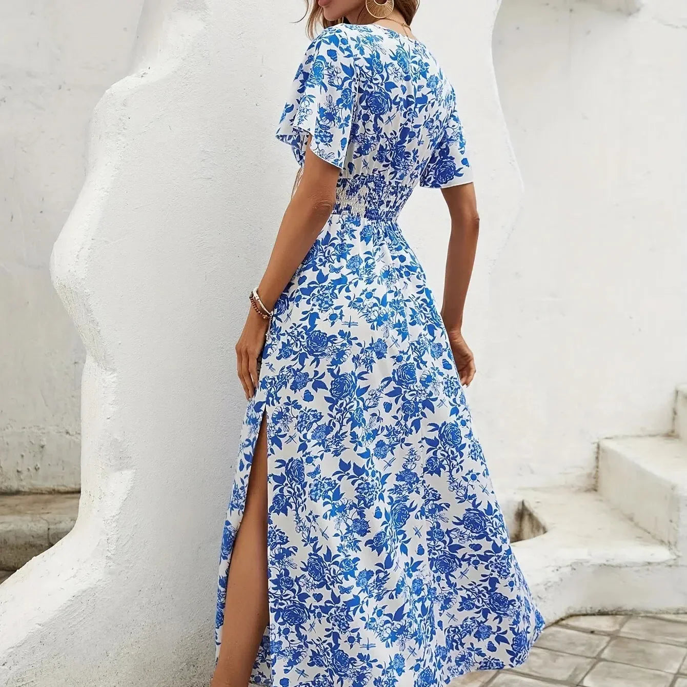 CM | Mujeres Boho Imprimir Mini Vestido Verano Elegante Sin Mangas Sundress