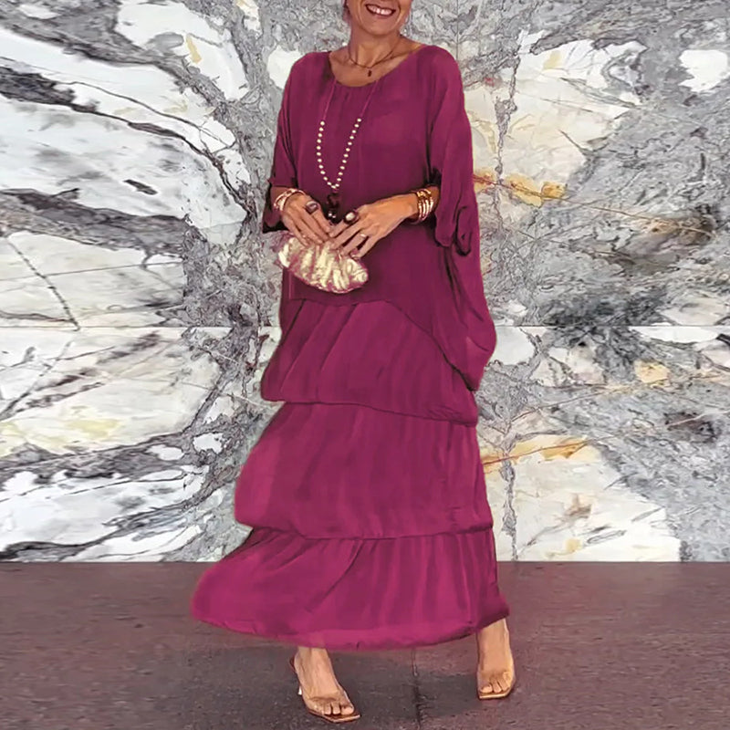CM | Vestido maxi fluido en un look a capas