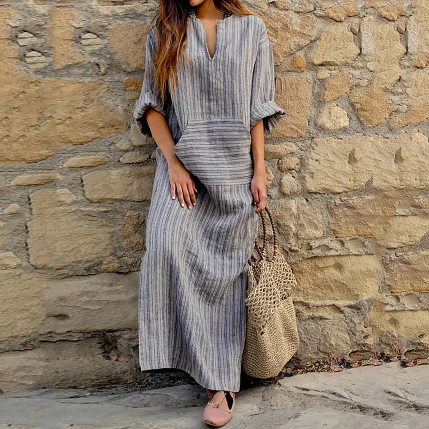 CM | Maxivestido de rayas