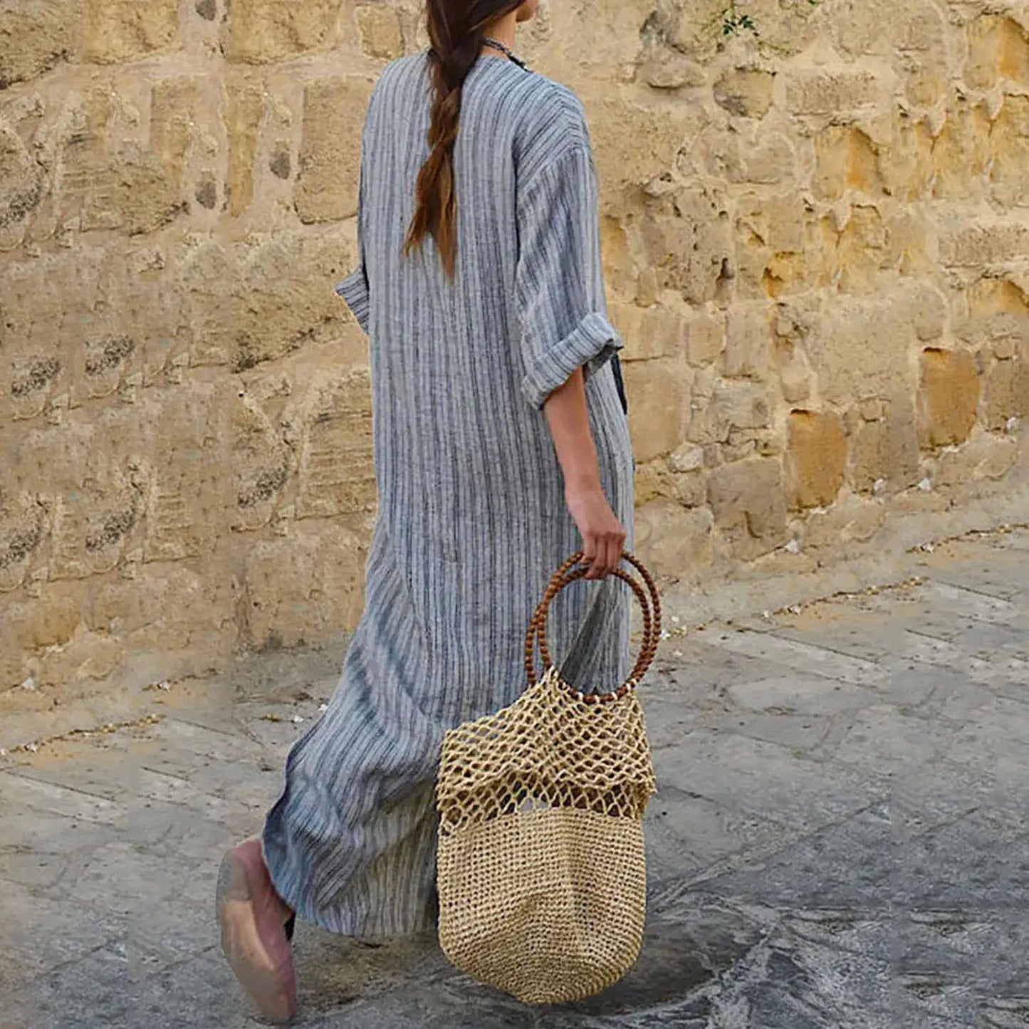 CM | Maxivestido de rayas