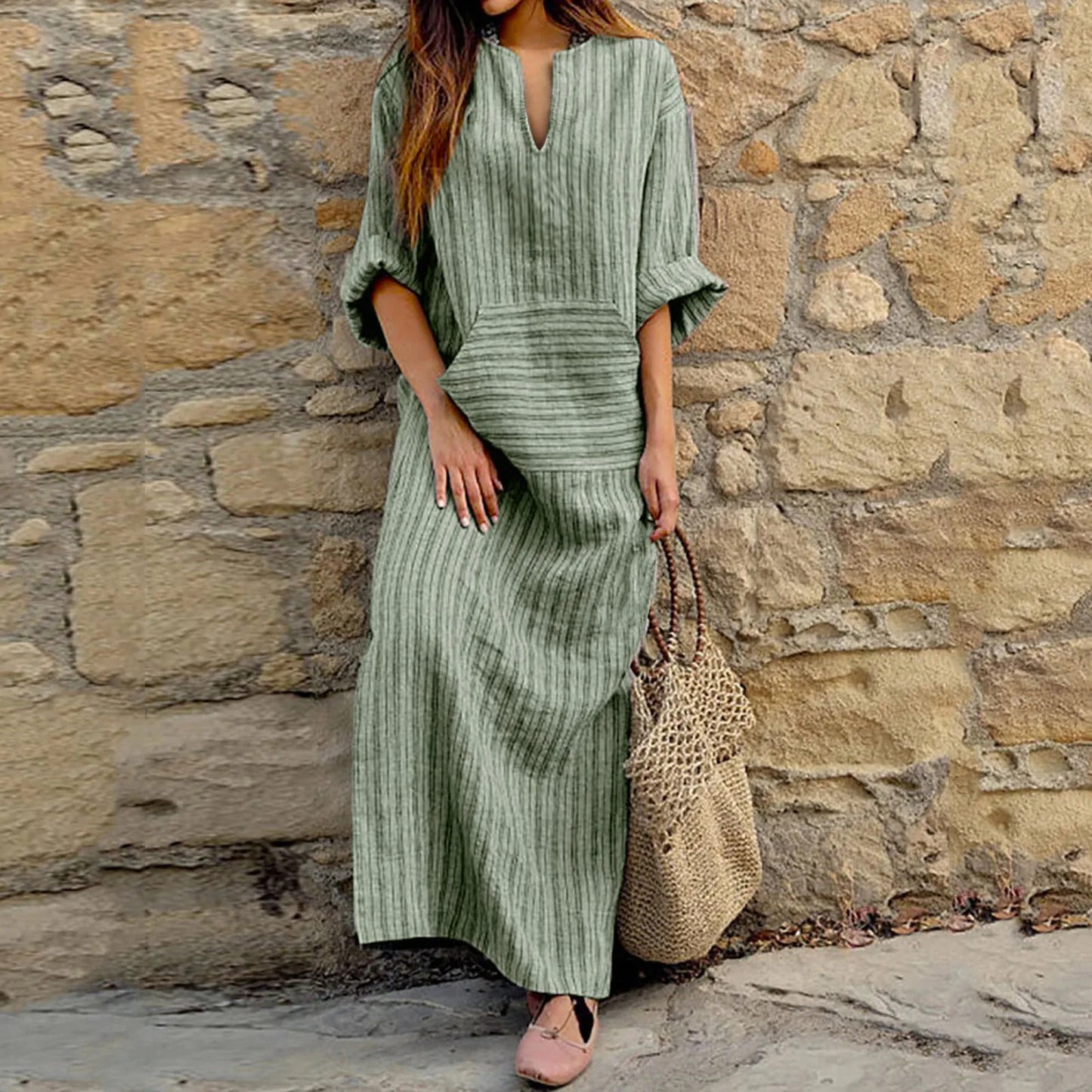 CM | Maxivestido de rayas
