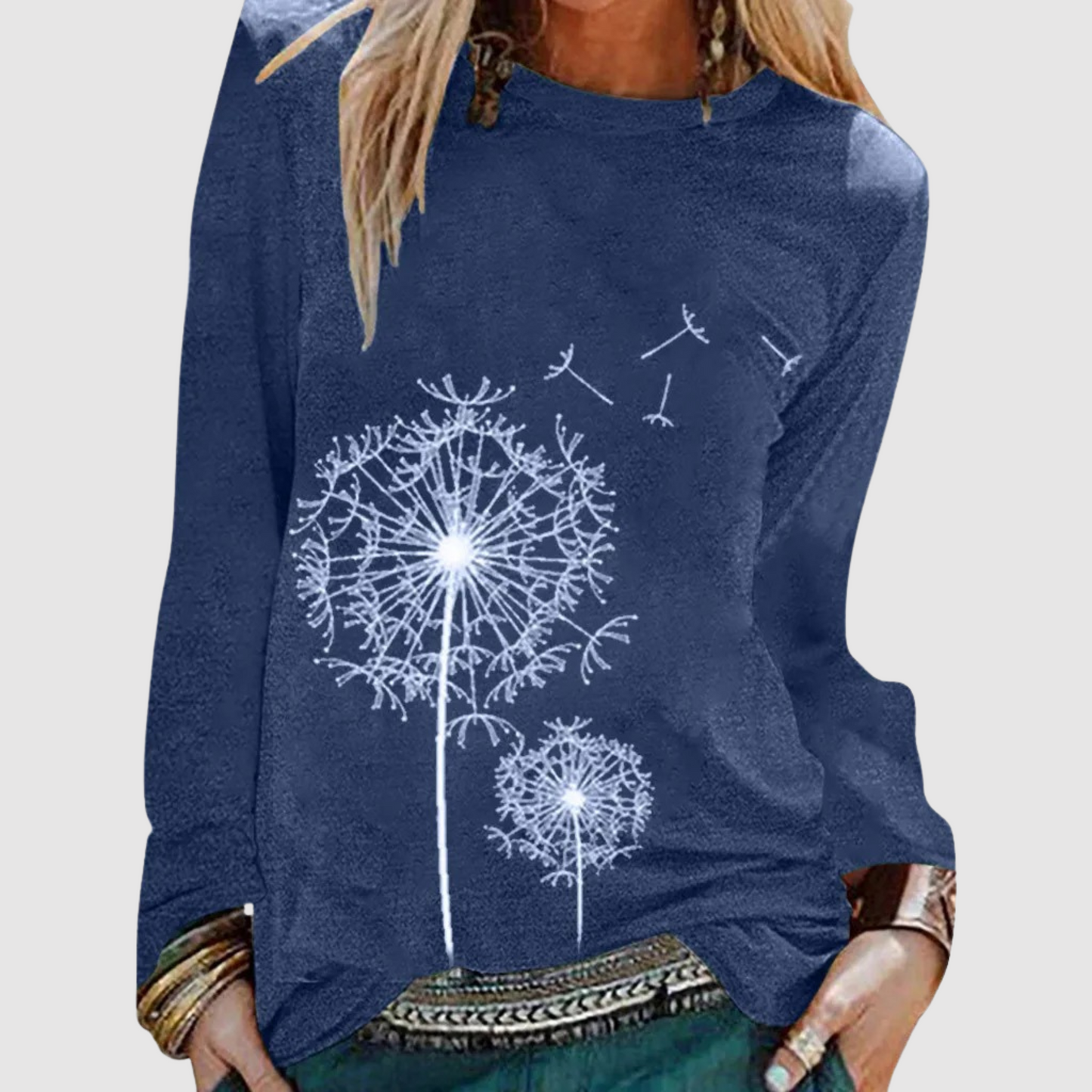 CM | Blusa casual estampada de manga larga para mujer
