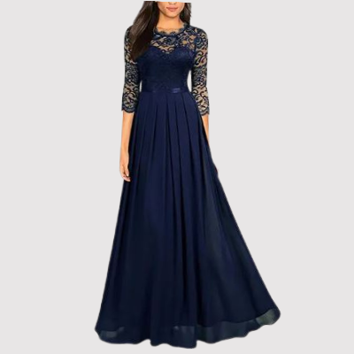 CM | Elegante maxi vestido con detalles de encaje para cualquier ocasión