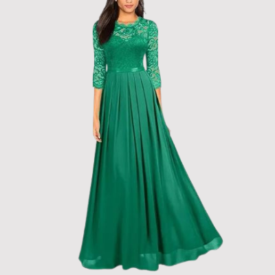 CM | Elegante maxi vestido con detalles de encaje para cualquier ocasión