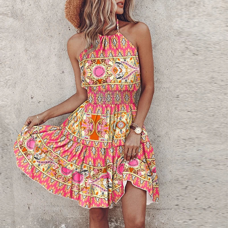 CM | Minivestido estampado irregular sin espalda