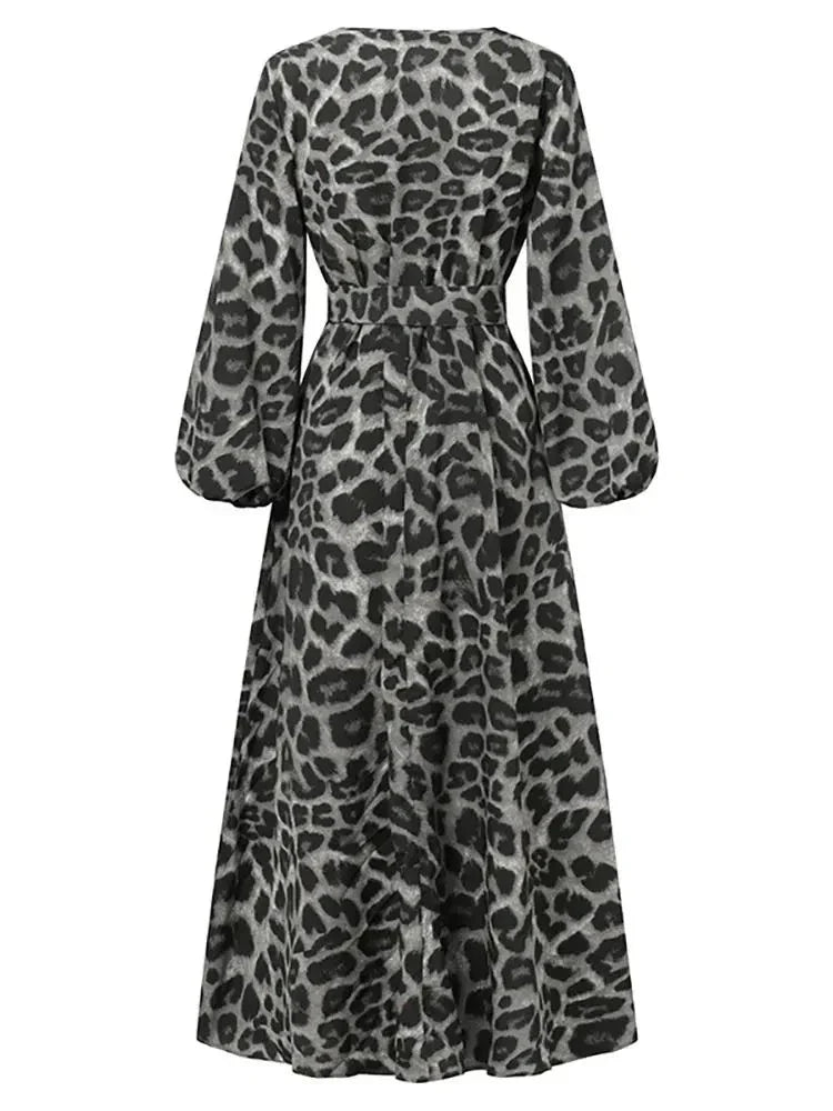 CM | Vestido largo con estampado de leopardo