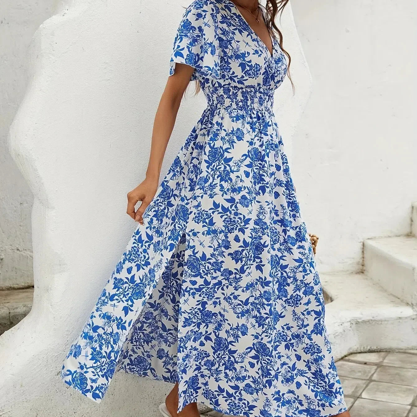 CM | Mujeres Boho Imprimir Mini Vestido Verano Elegante Sin Mangas Sundress