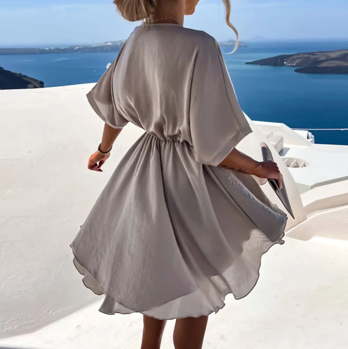 CM | Chic mini vestido de verano con cintura alta