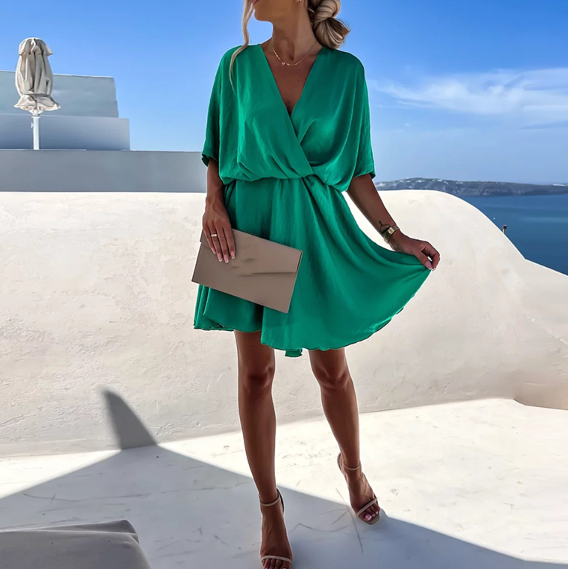 CM | Chic mini vestido de verano con cintura alta