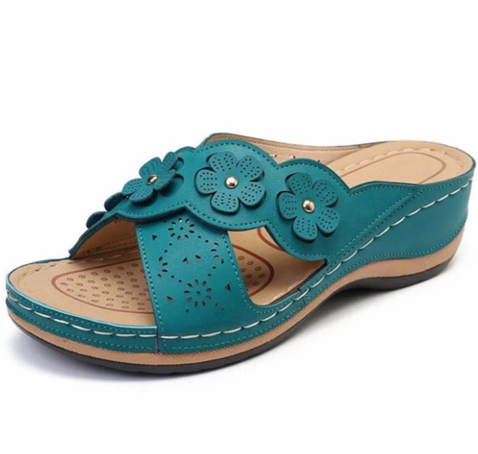 CM | Sandalias femeninas con estampado floral