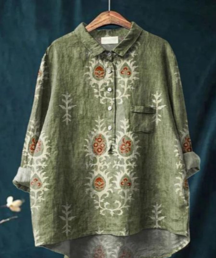 CM | Blusa chic de seda con flores