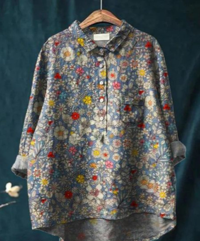CM | Blusa chic de seda con flores