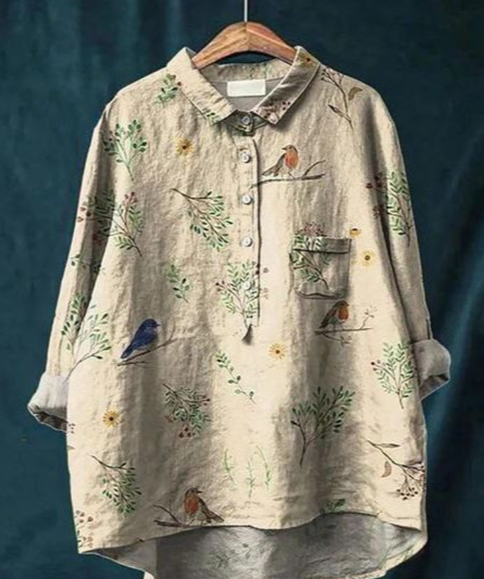 CM | Blusa chic de seda con flores