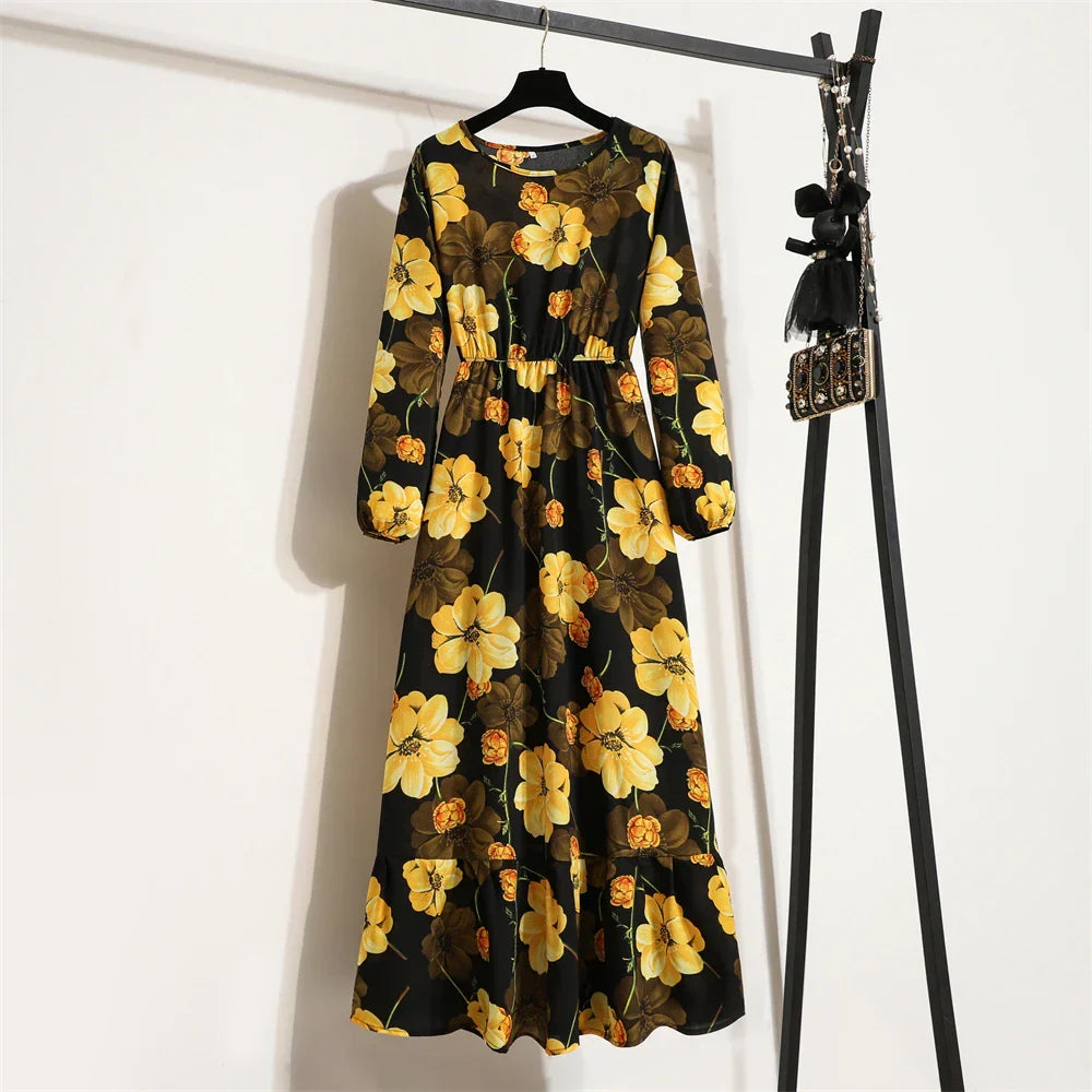 CM | maxi vestido bohemio primavera verano con estampado floral