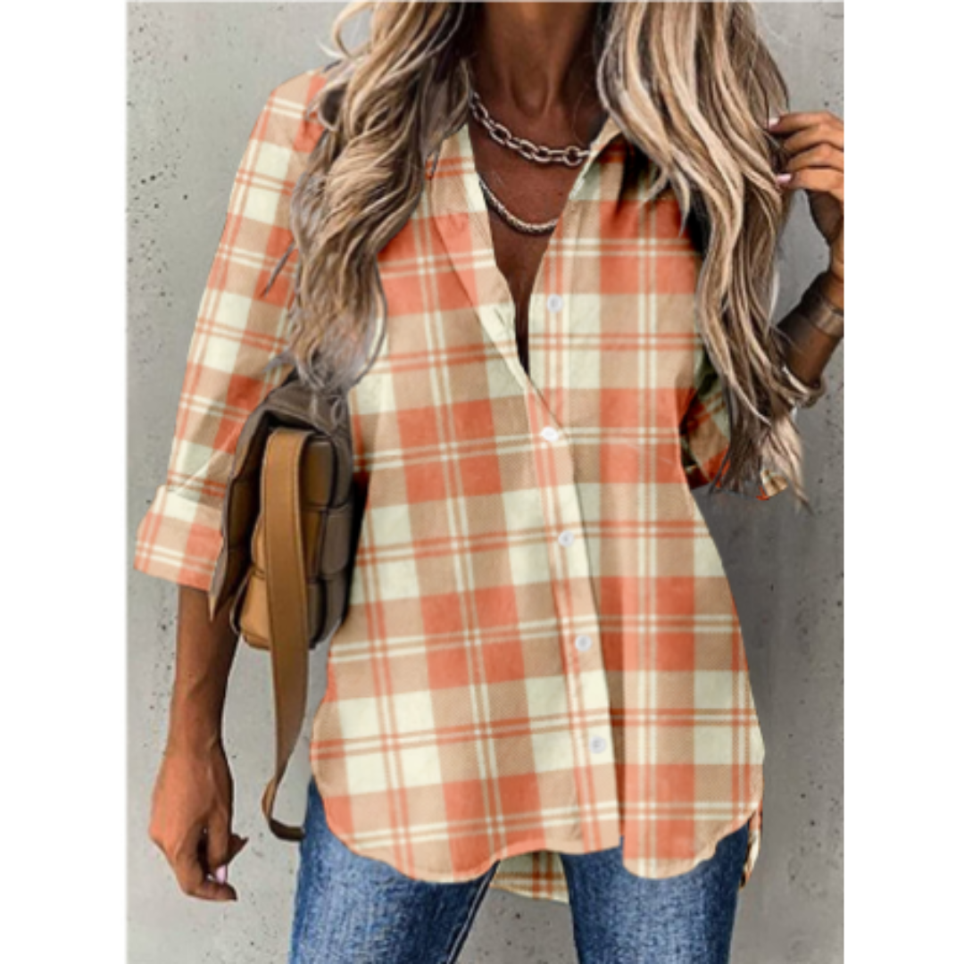 CM | Blusa casual a cuadros