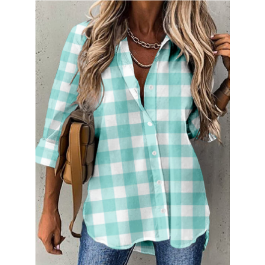 CM | Blusa casual a cuadros