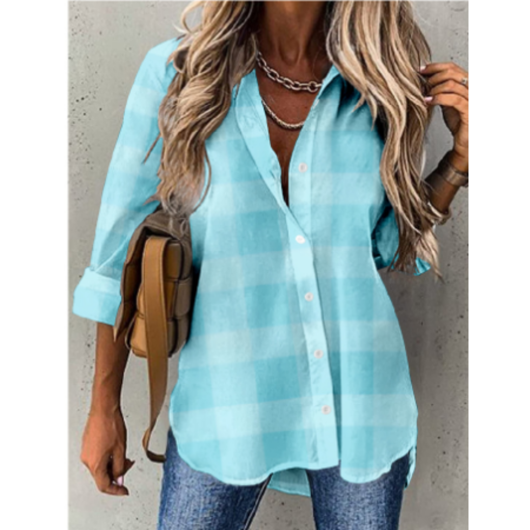 CM | Blusa casual a cuadros