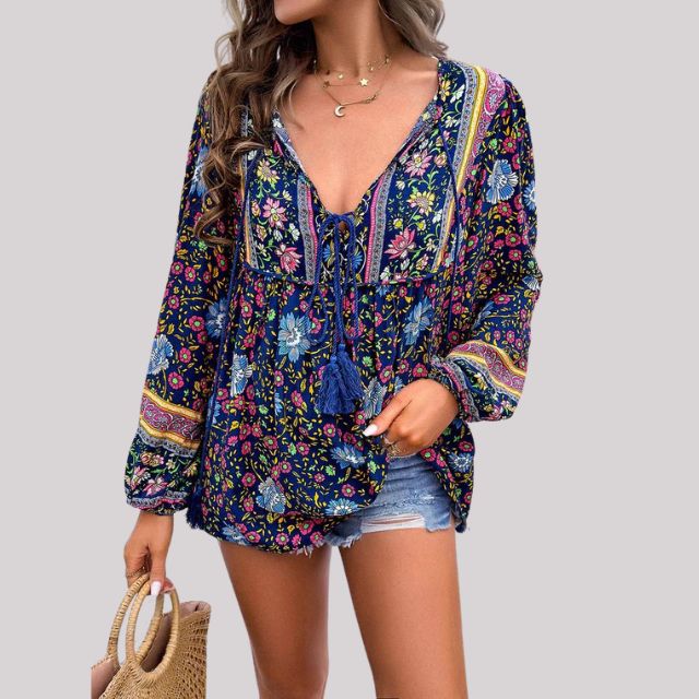 CM | Blusa bohemia con estampado paisley