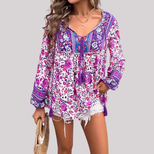 CM | Blusa bohemia con estampado paisley