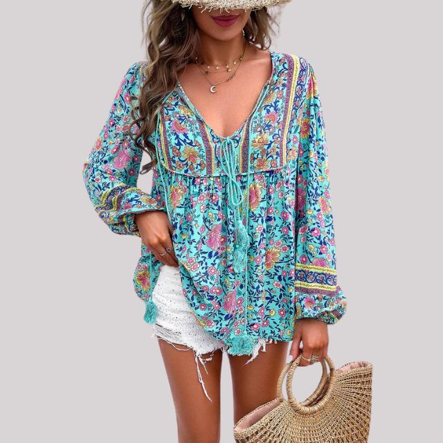 CM | Blusa bohemia con estampado paisley