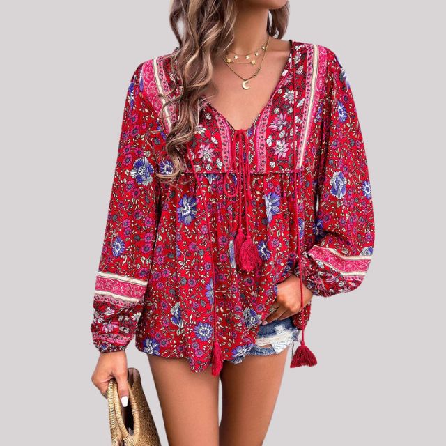 CM | Blusa bohemia con estampado paisley