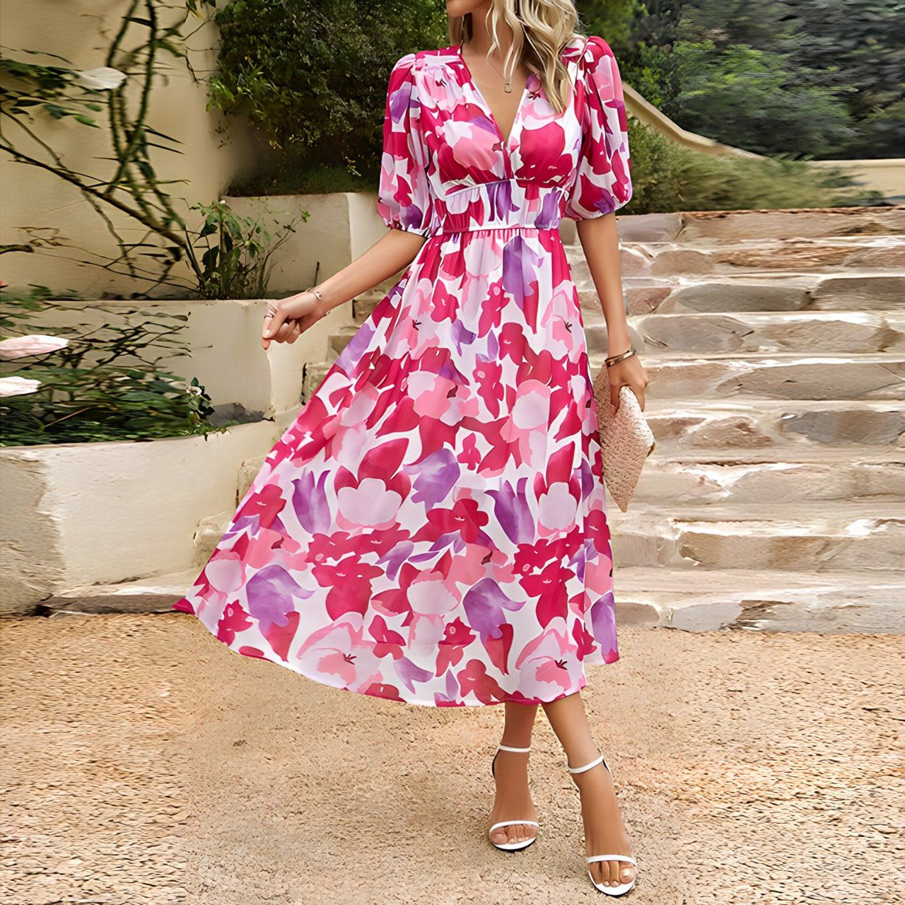 CM | Vestido midi con escote en V