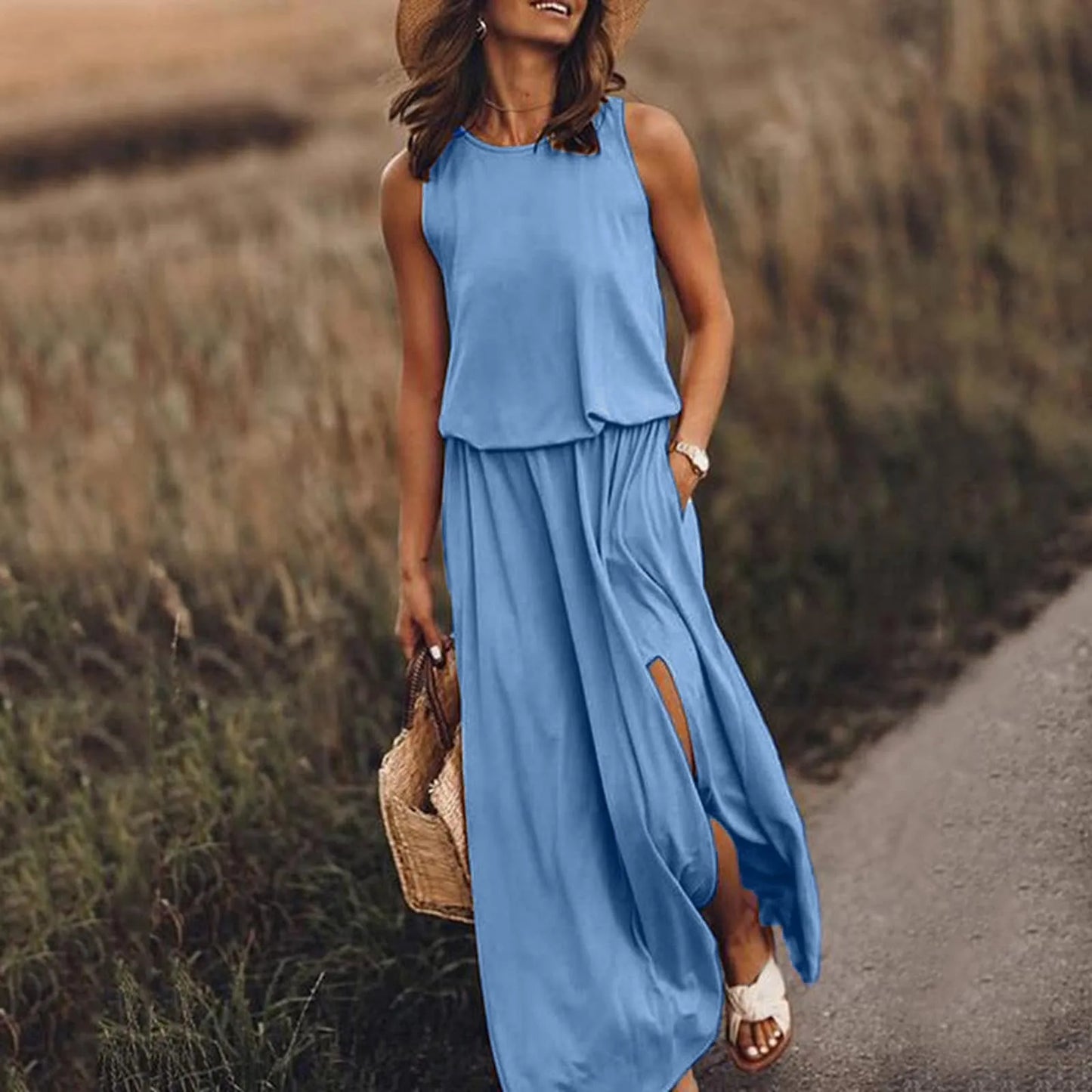CM | 2024 Elegante vestido de novia boho monocromo Vestido largo boho