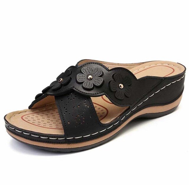 CM | Sandalias femeninas con estampado floral