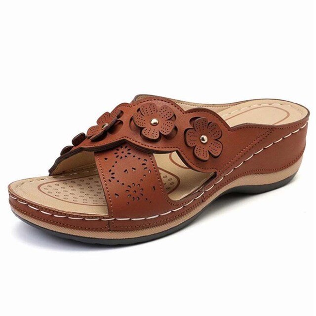 CM | Sandalias femeninas con estampado floral