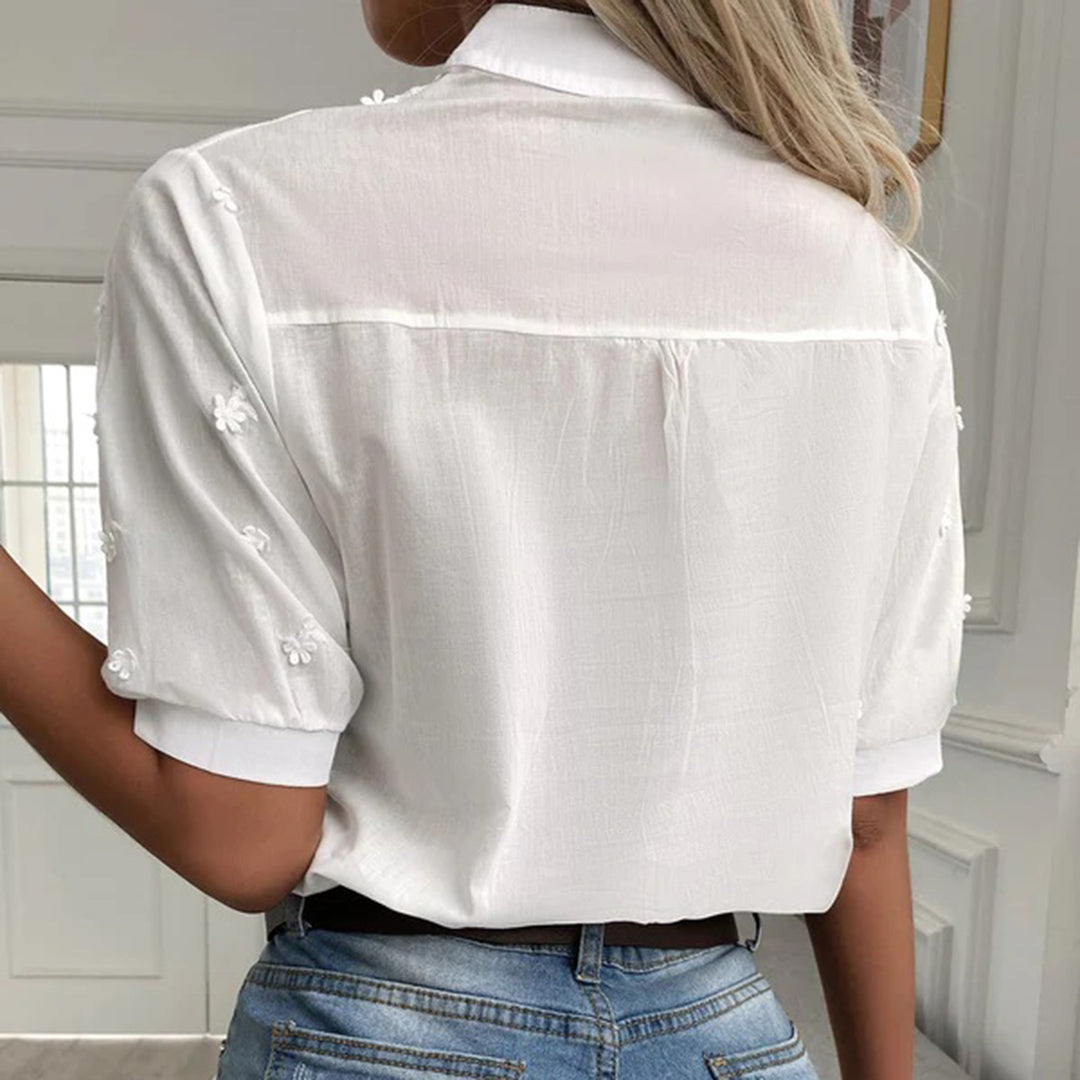 CM | Blusa blanca clásica para mujer