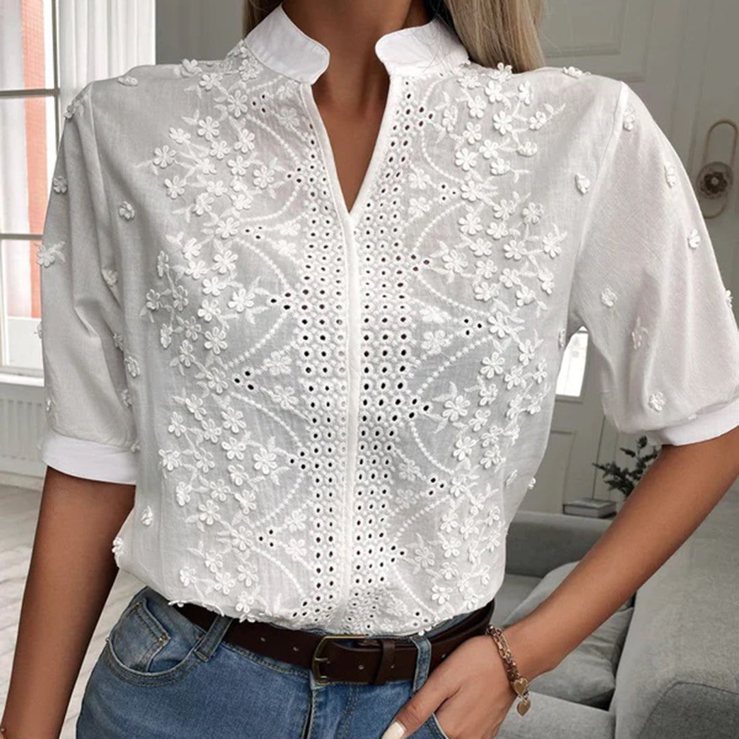 CM | Blusa blanca clásica para mujer