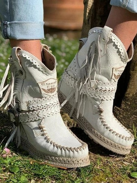 CM | Boho botas de flecos occidental