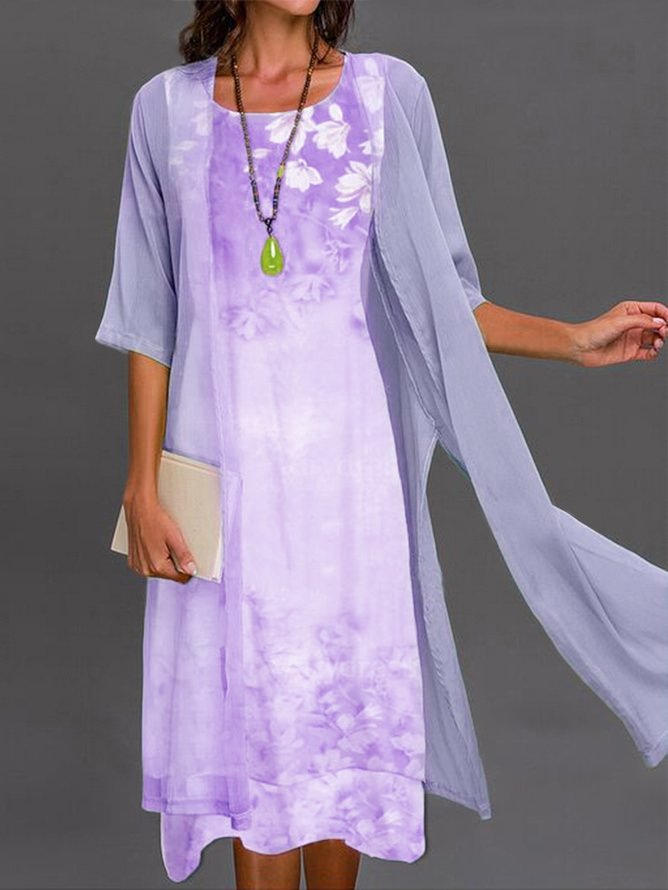 CM | vestido midi de dos piezas con estampado floral para mujer AH315
