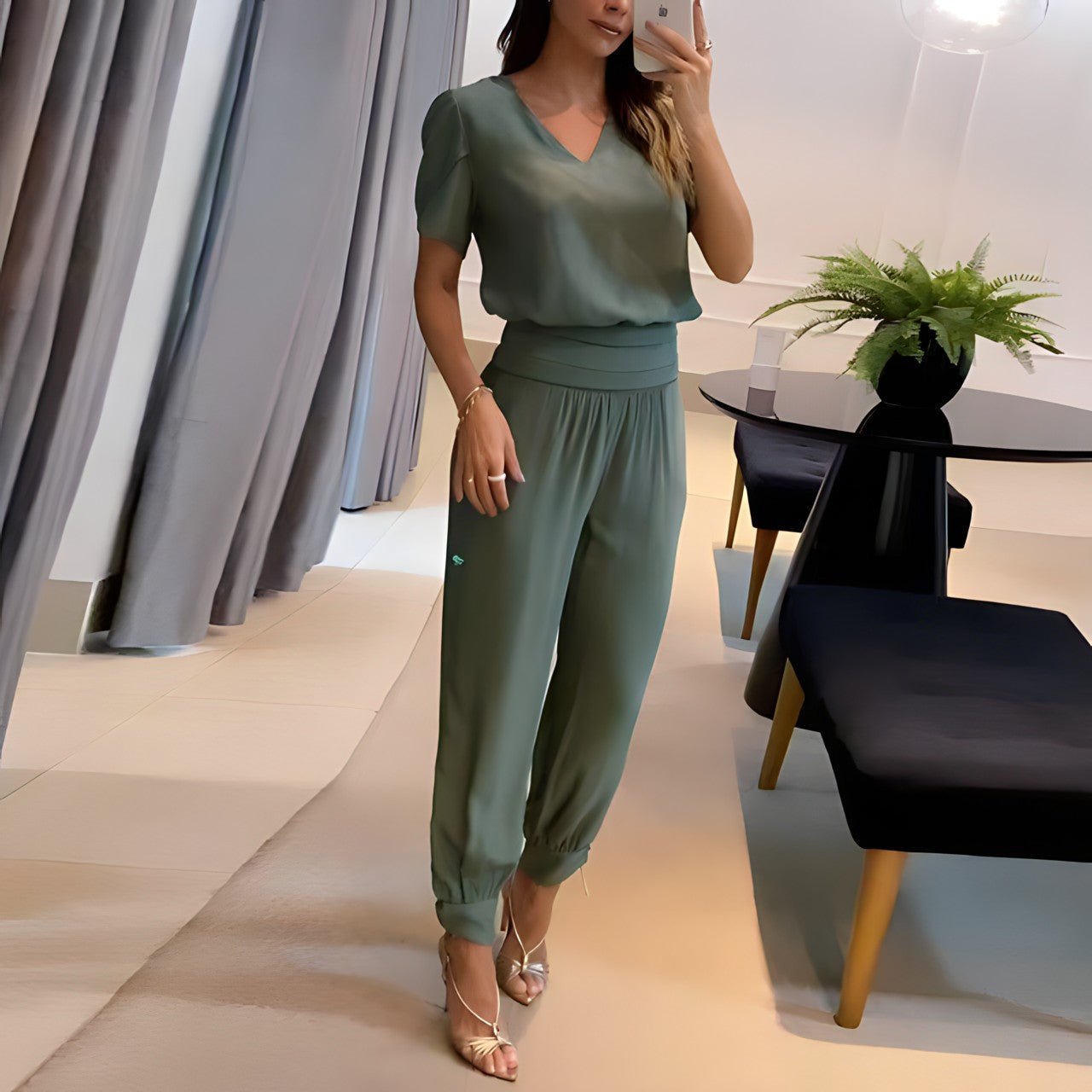 CM | Alexandra - Conjunto de moda con blusa y pantalón