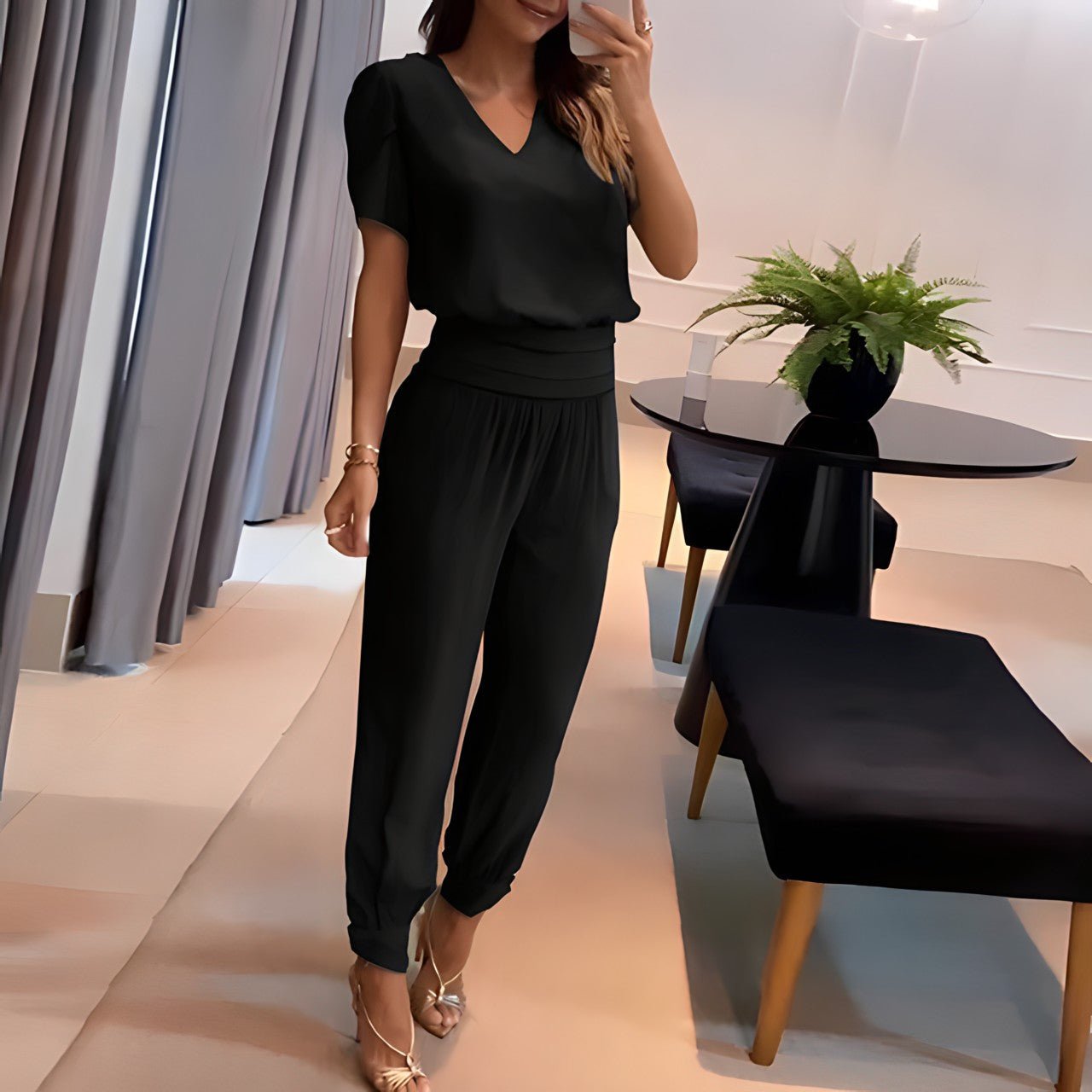 CM | Alexandra - Conjunto de moda con blusa y pantalón