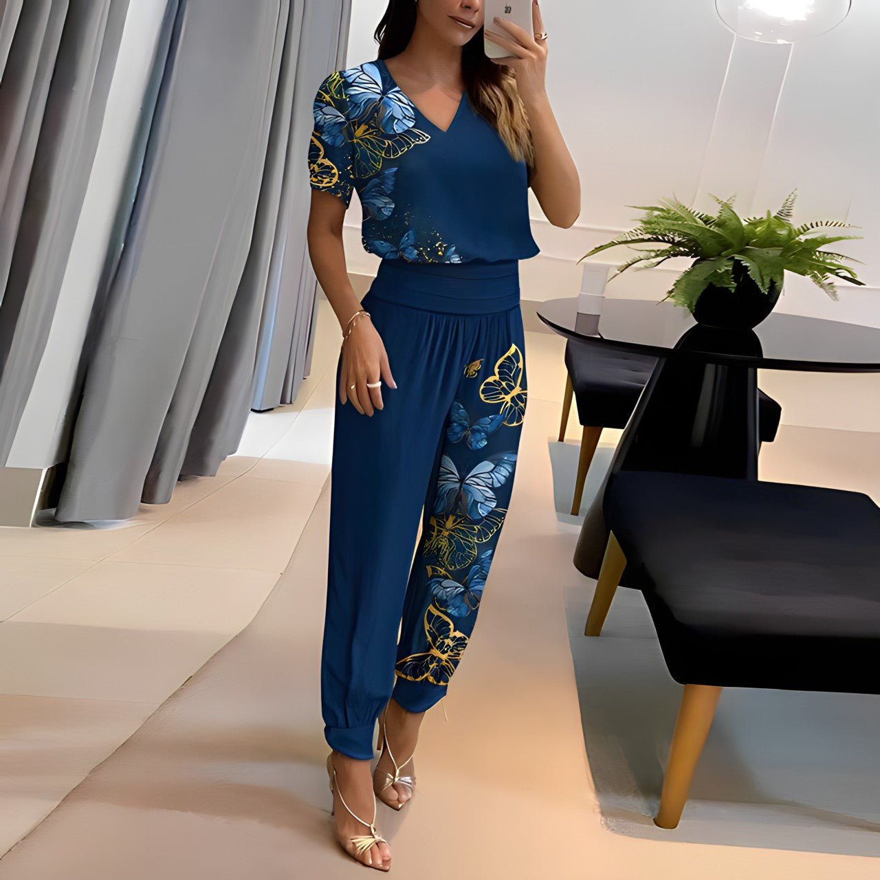 CM | Alexandra - Conjunto de moda con blusa y pantalón