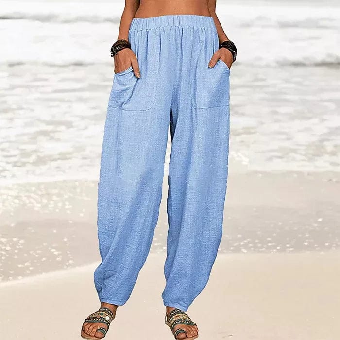 CM | Pantalones anchos de lino para mujer