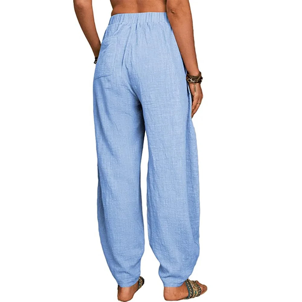 CM | Pantalones anchos de lino para mujer