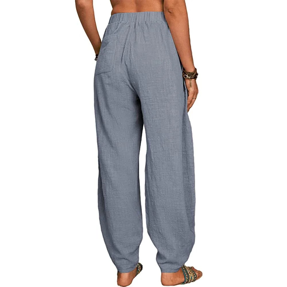 CM | Pantalones anchos de lino para mujer