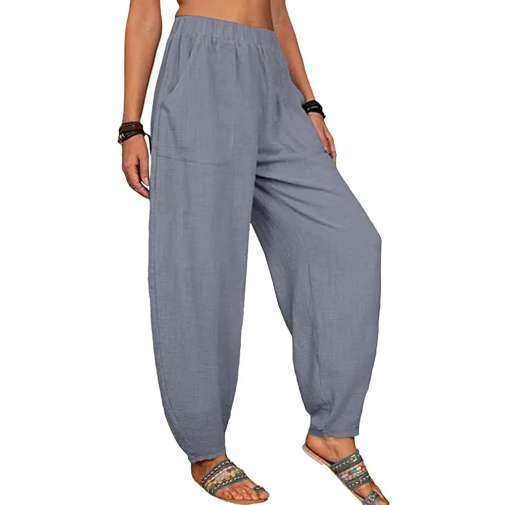 CM | Pantalones anchos de lino para mujer