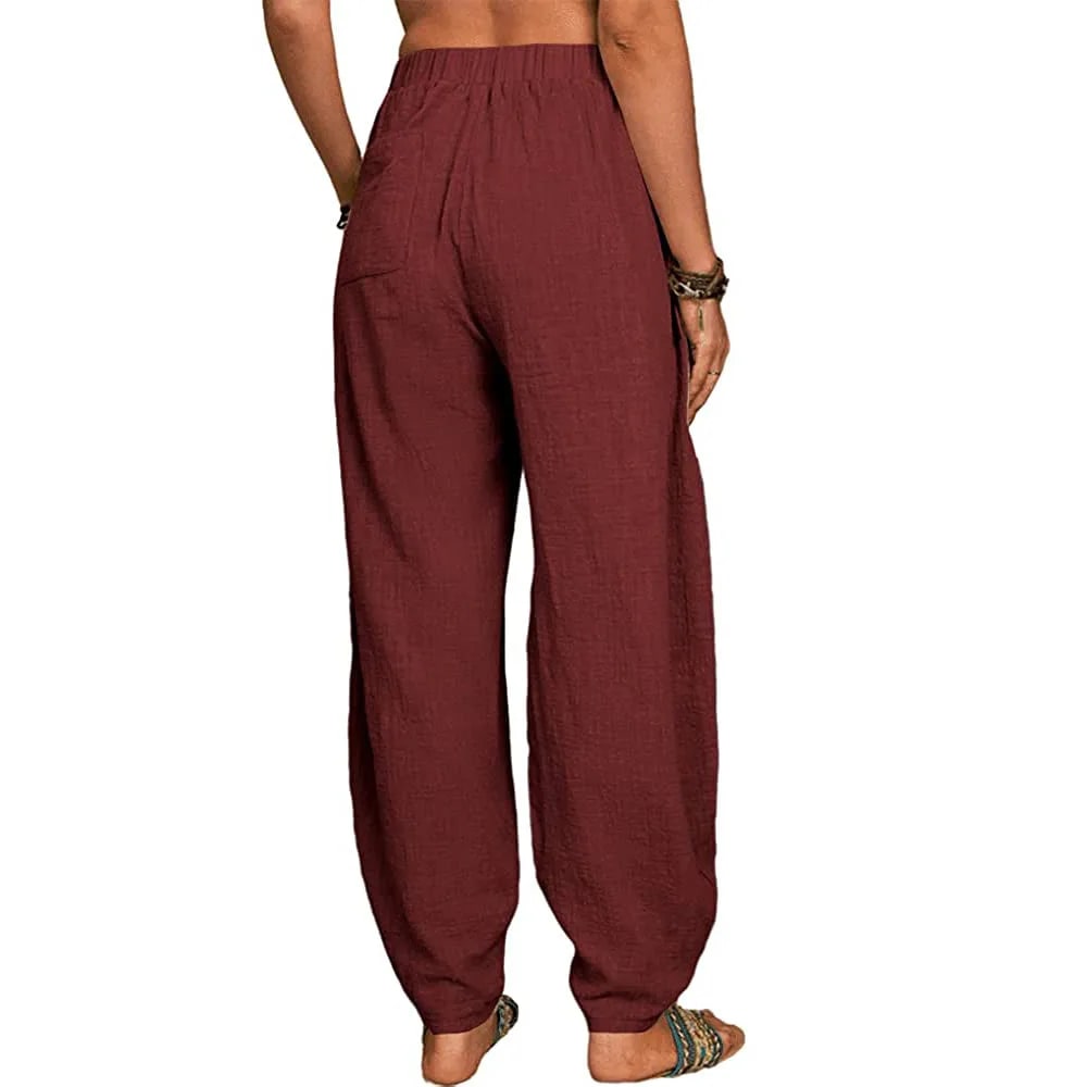 CM | Pantalones anchos de lino para mujer